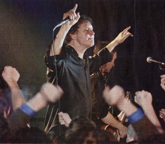 Robert Pollard, lead singer and prolific songwriter for Guided By Voices, at a concert on Saturday at the Magic Stick in Detroit